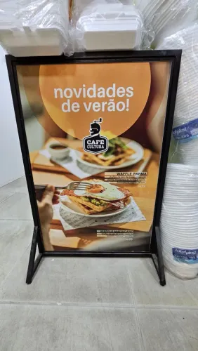 Placa, cavalete, pedestal anúncio