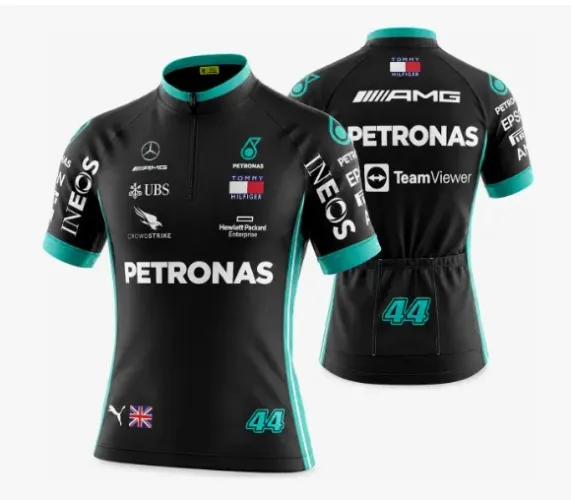Blusa Camisa Ciclismo Masculino Petronas C/ Bolsos Proteção Uv
