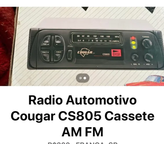 Rádio toca fitas, AM, FM. Novo vintage, nunca usado