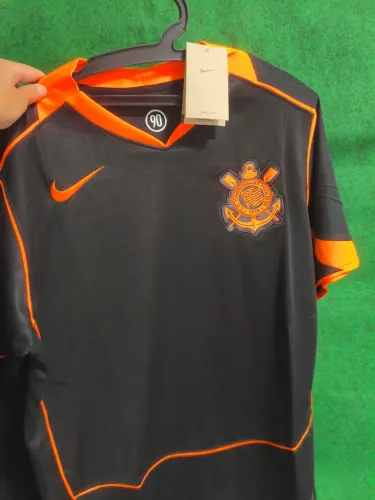 Camisa Corinthians preta com laranja total 90