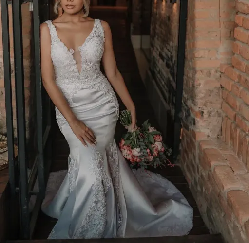 Vestido de noiva sereia de Zibeline bordado