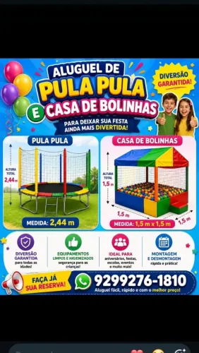Pula pula e casinha de bolinha