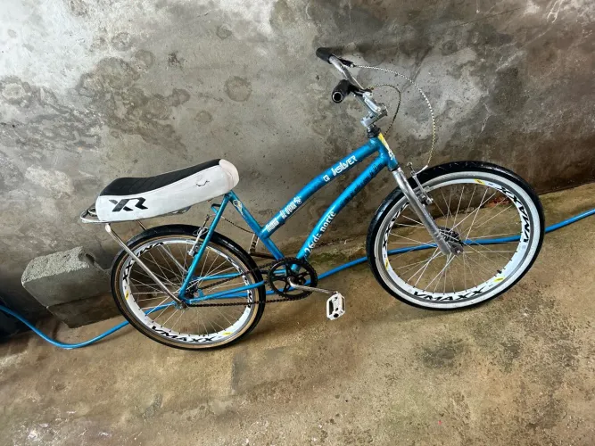 Bike Montadinha Aro 24 Quadro Ceci Azul VMAXX Banco Mobilete