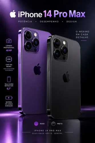 Iphones 14 pro max - Roxo e Preto 128gb