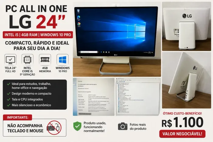 PC All in One LG Intel i5 Semi Novo | Tela Grande