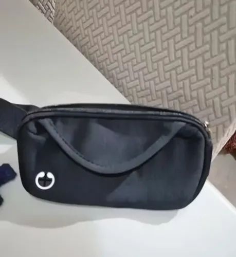 Pochete Esportiva Átomo Corrida Saída Fone Ouvido Preta Azul