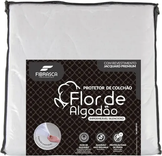 Protetor de Colchão Flor de algodão Casal