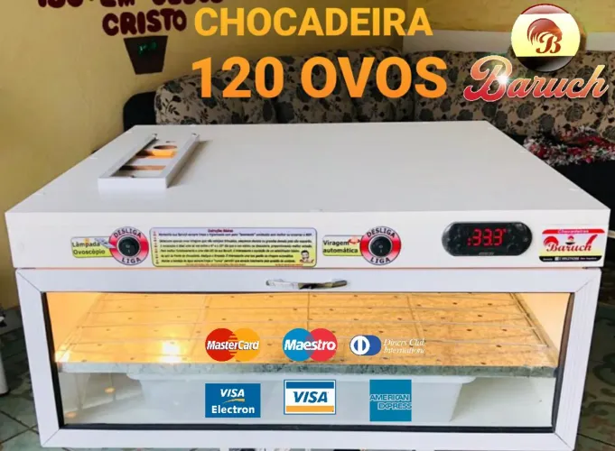 Chocadeira automática Baruch para 120 ovos com ovoscópio 