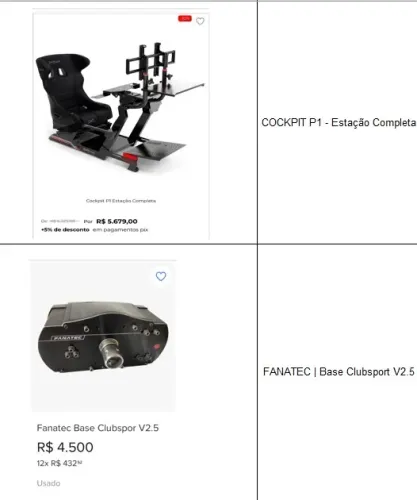 Cockpit extreme simracing + banco P1