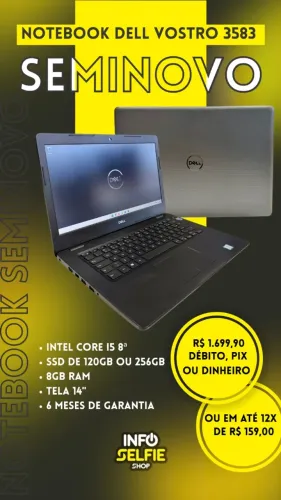 Notebook Dell Vostro Core i5 8ª Geração Seminovo com Garantia