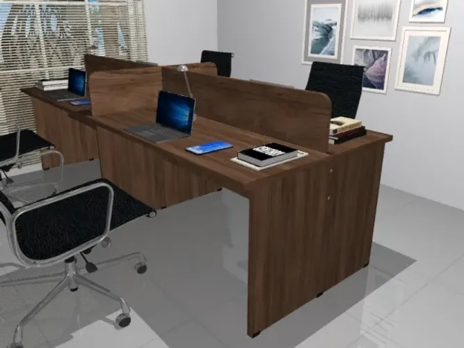 Estação Office White Copenhagen, Corporativa. 4 Tomadas: L182cm x P80cm x A104cm
