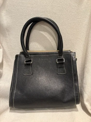 Bolsa preta couro Soulier