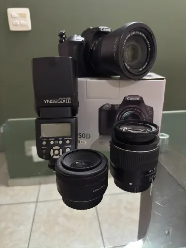 Canon SL3 - Kit com 3 lentes e Flash