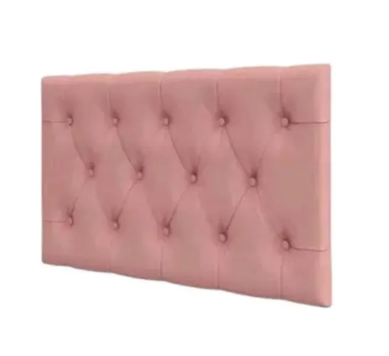 Cabeceira solteiro e puff rosé 