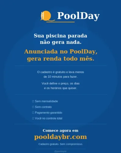 Cadastre sua piscina ou chácara e ganhe dinheiro extra ? PoolDay
