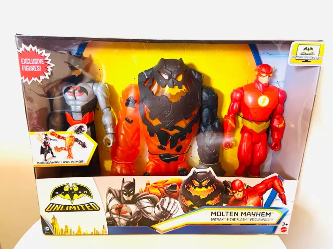 Pack Exclusivamente RARO 3 Bonecos de 30cm DC Cara de Barros Flash Batman Action Figure
