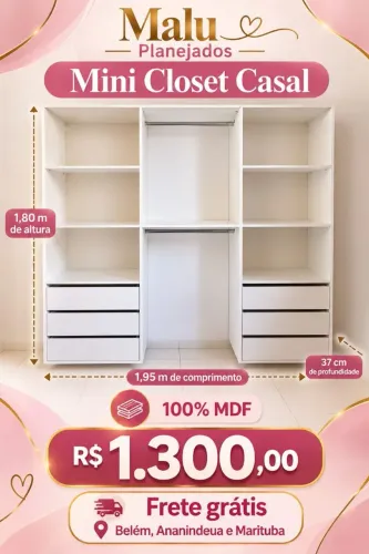 Promoção mini closet casal 