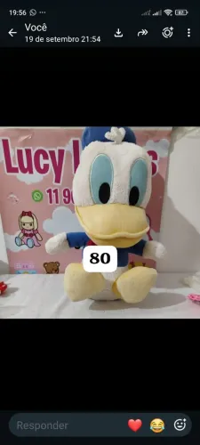 Pato Donald de pelúcia antigo