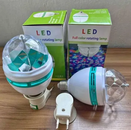 (Novas) Lampada Giratória, Jogo de Luz RGB, festa e decoração