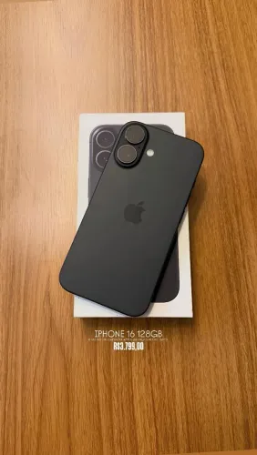 IPHONE 16 128GB PRETO (GARANTIA APPLE 14/07/2027)