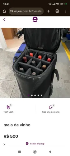 Mala para vinhos Winefit 8 garrafas