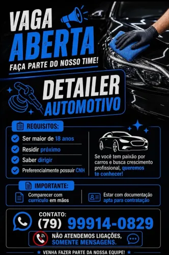 Vaga de emprego em estética automotiva