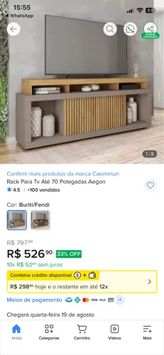 Vendo rack novinho
