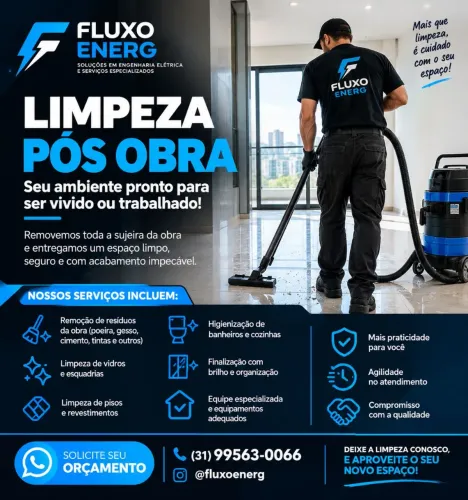 LIMPEZA PÓS-OBRA ? DEIXE SEU IMÓVEL PRONTO PARA USAR!