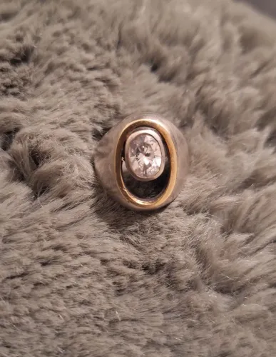 Anel prata legítima com zirconia 