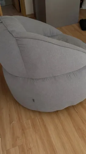 Poltrona com Puff Cinza - Conjunto Confortável e Moderno
