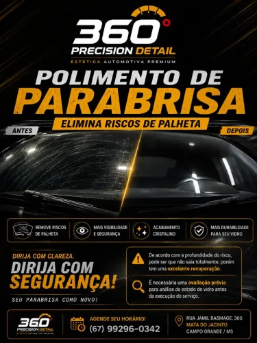 Polimento de parabrisa e vidros