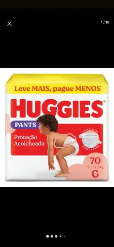 Huggies Fralda Pants Roupinha Proteção Acolchoada G - 70 Un