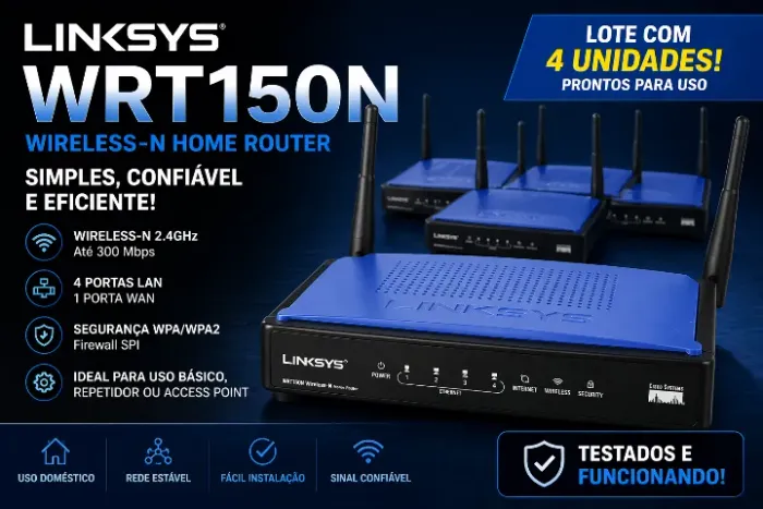 Lote com 4 Roteadores Linksys WRT150N Wireless-N 