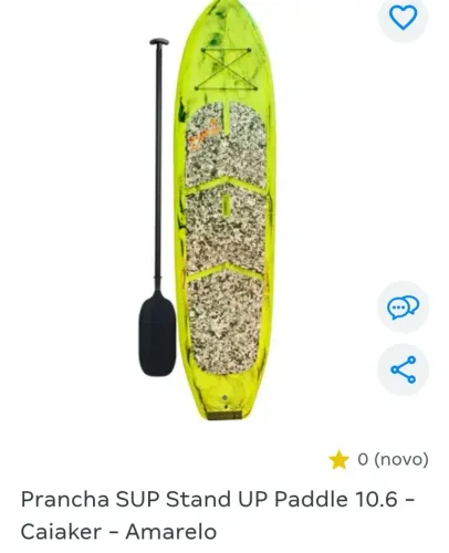 Prancha SUP Stand UP<br><br>Paddle 10.6 - Caiaker -<br><br>Amarelo