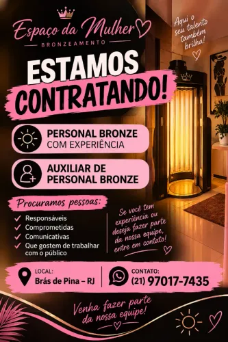 Vaga personal bronze e auxiliar de personal bronze