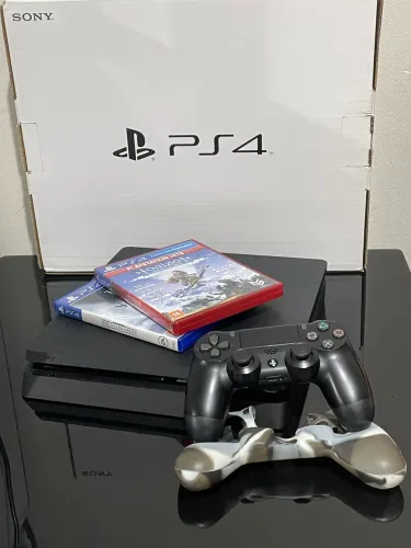 PS4 Slim 1TB completo + lacre de fábrica