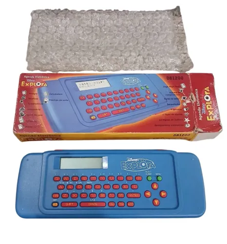 Agenda eletrônica Dysney Explora 1997 Funcionando na caixa e com manual