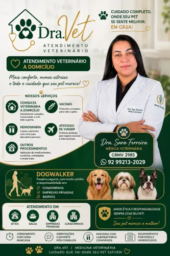 Serviços veterinário a domicílio..