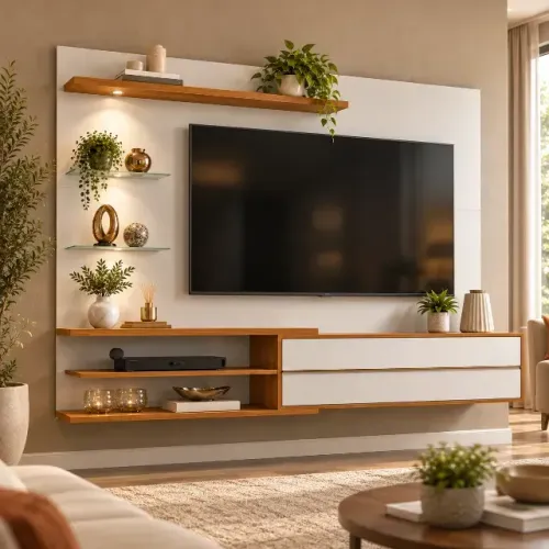 Painel TV Até 60" com Led e Vidros