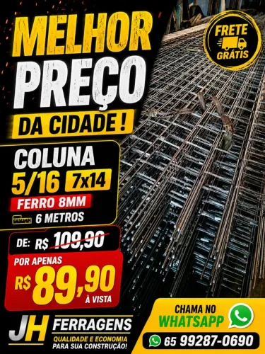 COLUNA PRONTA 5/16 - 7X14- 6 METROS