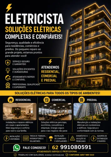 ELETRICISTA RESIDENCIAL, COMERCIAL E PREDIAL. 