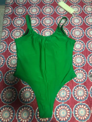 Maiô/Body cavado cor verde bandeira asa delta e decote redondo TAM G