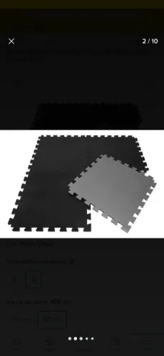 TATAME 1x1 20 mm bicolor preto e cinza
