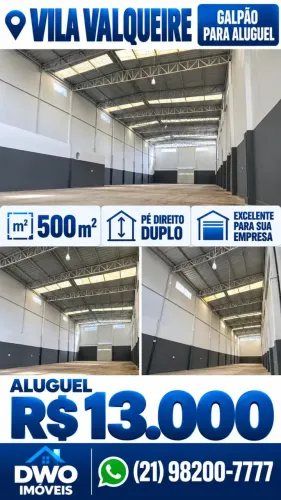Aluguel Galpao 500m2 pé-direito duplo