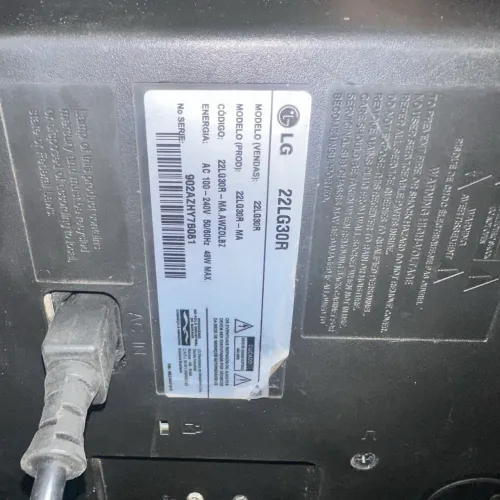Tv LG modelo 22LG30R defeito só fica tela branca