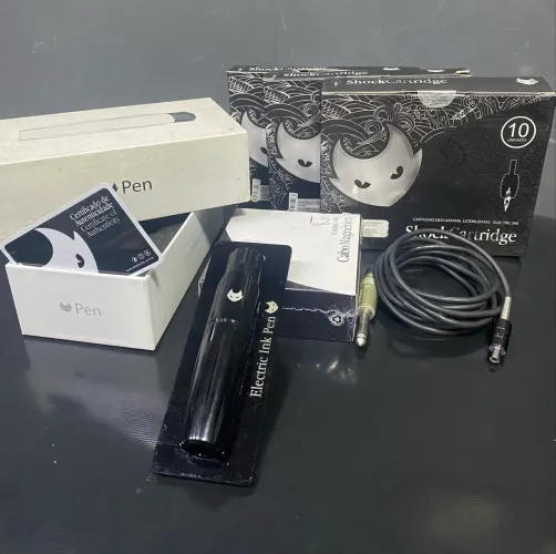 Electric Ink Pen + Garantia Vitalícia + 2 Cabos + 12 Cartuchos
