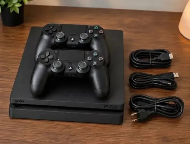 Vendo PS4 slin 1TB com 2 controles