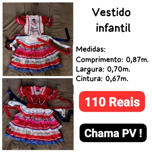 VESTIDO INFANTIL FESTA JUNINA