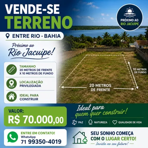 Terreno R$350 o metro quadrado. Pode ser seu!