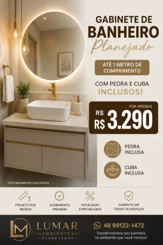 GABINETE DE BANHEIRO PLANEJADO ? COMPLETO POR R$ 3.290